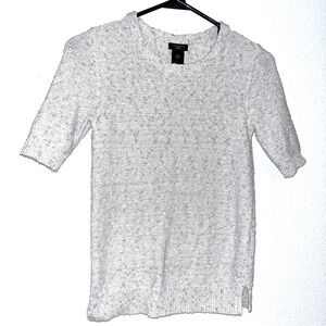 Ann Taylor Cream Textured Knit Sweater